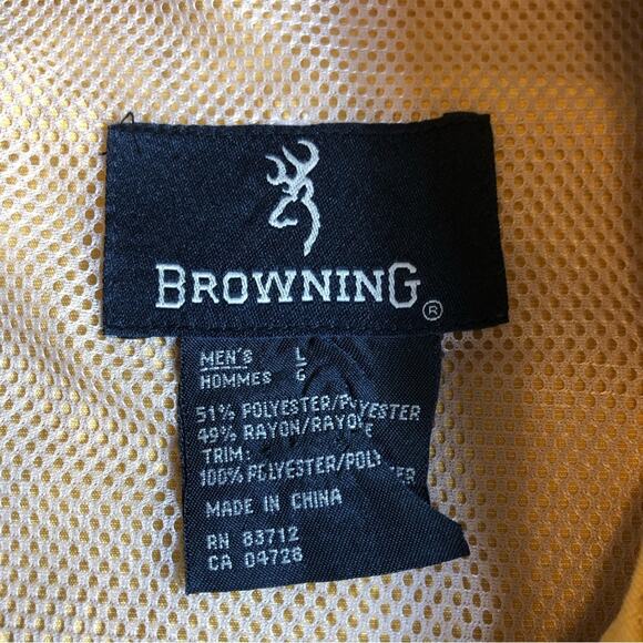 Browning Rip Stop Fishing Shirt Mens Large Mustard Button Down Vented Casual - Picture 2 of 7